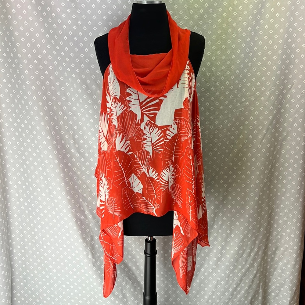 Max Studio Sheer Orange Blouse